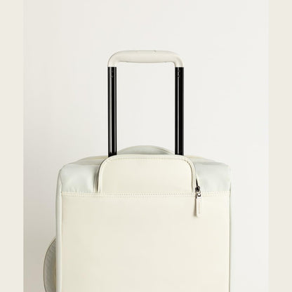 CREATE / Luggage Studio Soft/Soft Suitcase Polyester Off-White / 47 x 25.5 x 65 cm / TSA Padlock, 4 Double Wheels, Organizer, Telescopic Handle, Waterproof Fabric, ID Tag