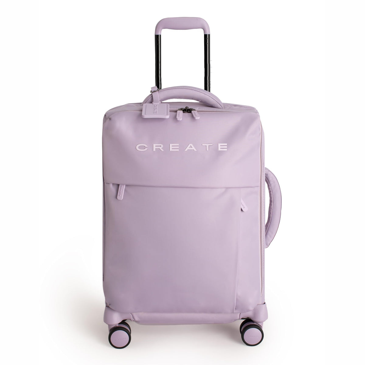 CREATE / Luggage Studio Soft/Suitcase Soft Polyester Lavender / 47 x 25.5 x 65 cm / TSA Padlock, 4 Double Wheels, Organizer, Telescopic Handle, Waterproof Fabric, ID Tag