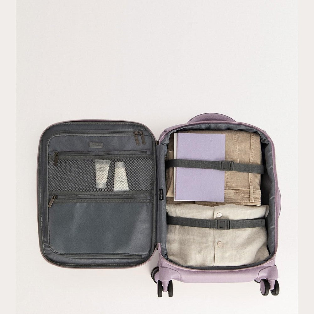 CREATE / Luggage Studio Soft/Suitcase Soft Polyester Lavender / 47 x 25.5 x 65 cm / TSA Padlock, 4 Double Wheels, Organizer, Telescopic Handle, Waterproof Fabric, ID Tag