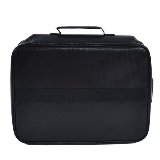 Fireproof Document Bag Large Storage Box Case with Lock for Office Home Rated IP65 Oxford Fabric Black (Black)