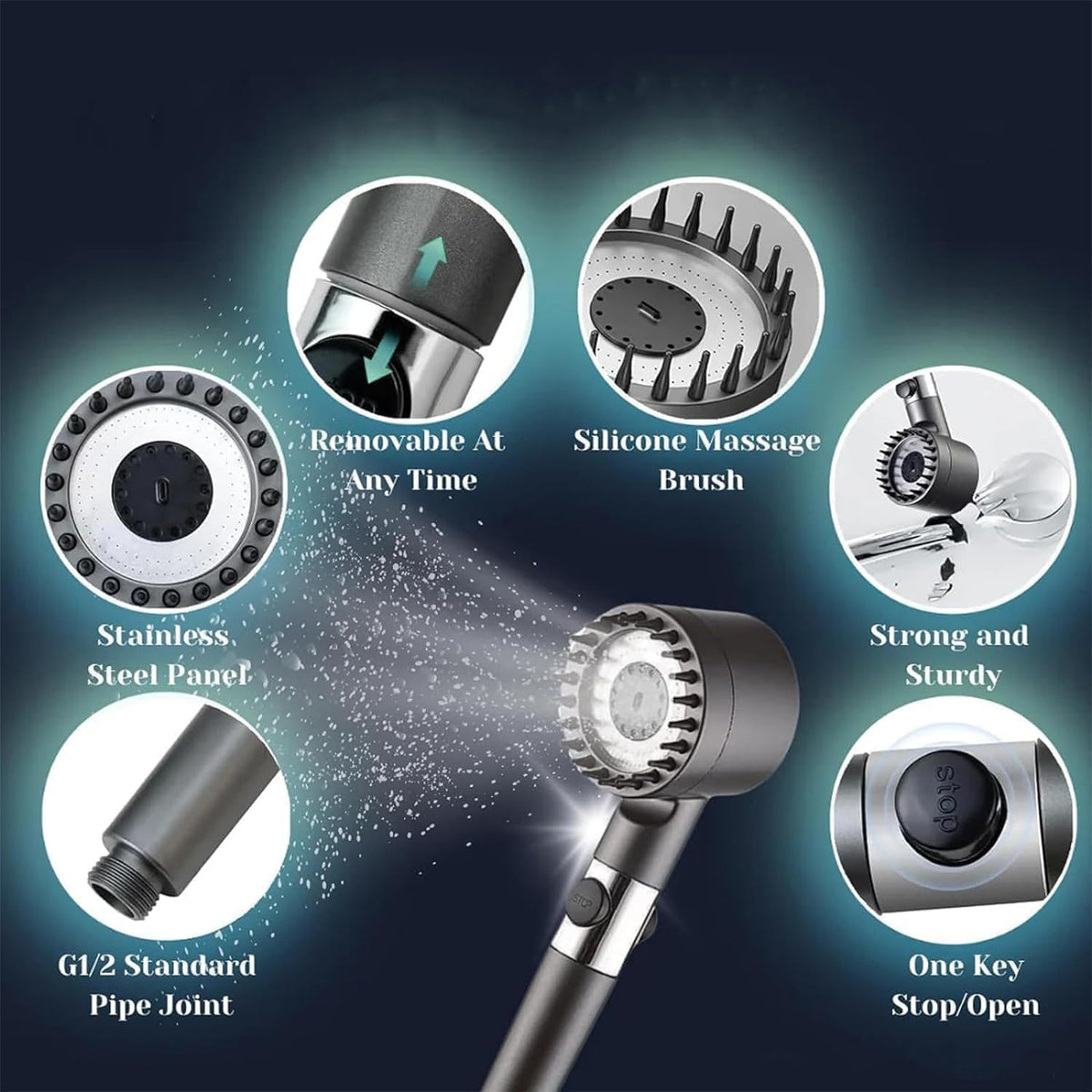 Ion Drops Shower Head High Pressure,Iondrops Filtered Showerhead,Ion Drops Filtered Shower Head,Filtered Ion Shower Drops Head