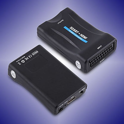Bewinner - 720P/1080P Scart to HDMI Converter with USB Cable & Audio Video Output
