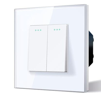 Bseed Electrical Wall Light Switch with Glass Faceplate