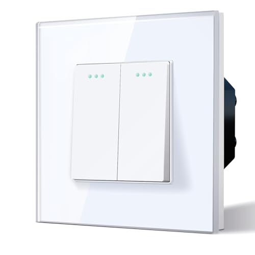 Bseed Electrical Wall Light Switch with Glass Faceplate