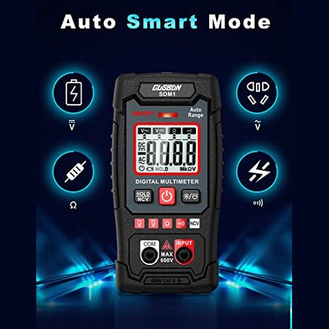 CUSBON Digital Multimeter with AC/DC Voltage and LCD Display