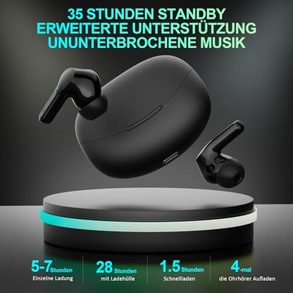 Cervanta - Bluetooth 5.3 Wireless Earbuds with Deep Bass & 35 Hours Playtime