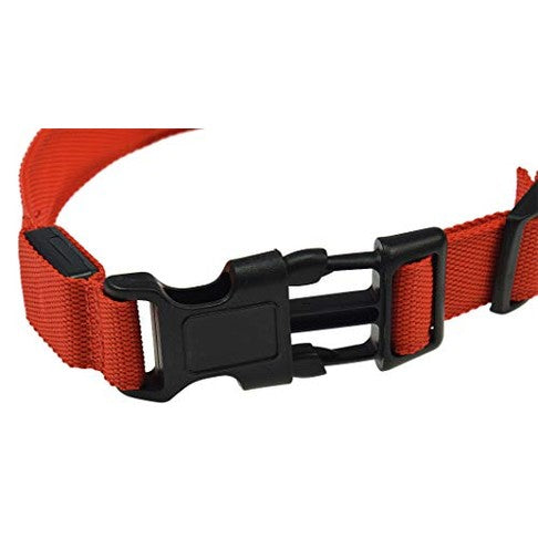 ChiliTec - LED Dog Collar with Sturdy Clip, Metal Ring, Size S-XL, Red
