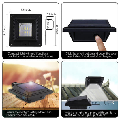 LED Solar Powered Gutter Light, White Light Outdoor Garden Landscape Pathway Yard Step Wall Stair Deck Fence Eaves
