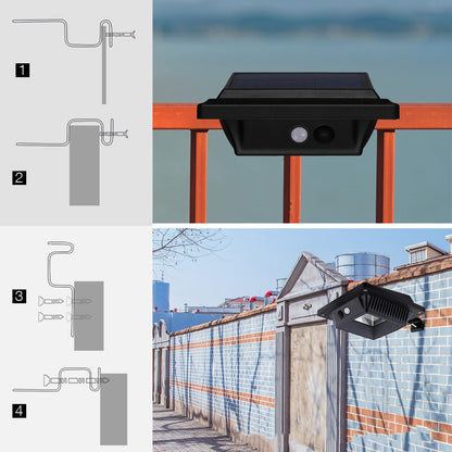 LED Solar Powered Gutter Light, White Light Outdoor Garden Landscape Pathway Yard Step Wall Stair Deck Fence Eaves