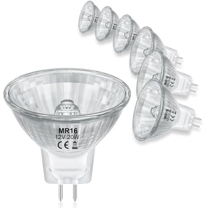 Dumiloo MR16 20W Halogen Bulbs - GU5.3 Base, 2700K Warm White
