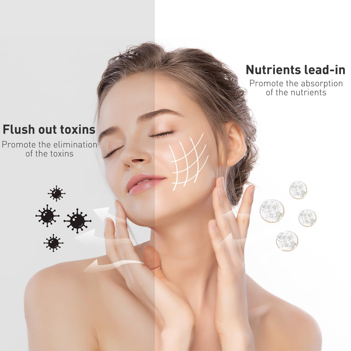 Neck & Face Massager, 7-Color LED Multifunctional Facial Massager, White - Face Sculpting Tool