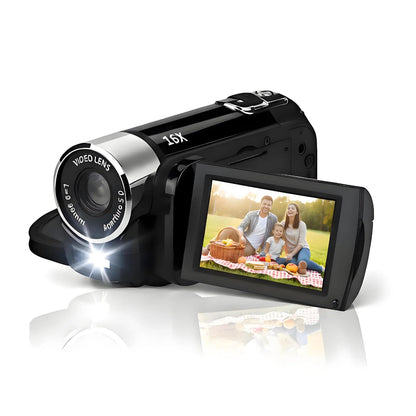 Akozon - Portable Video Camcorder, 1080P 16MP 16MP Rotary TFT Screen 2.7 Inch 16x Video Vlogging for Kids Digital Zoom with USB Cable Mini DV Player Black (Black)