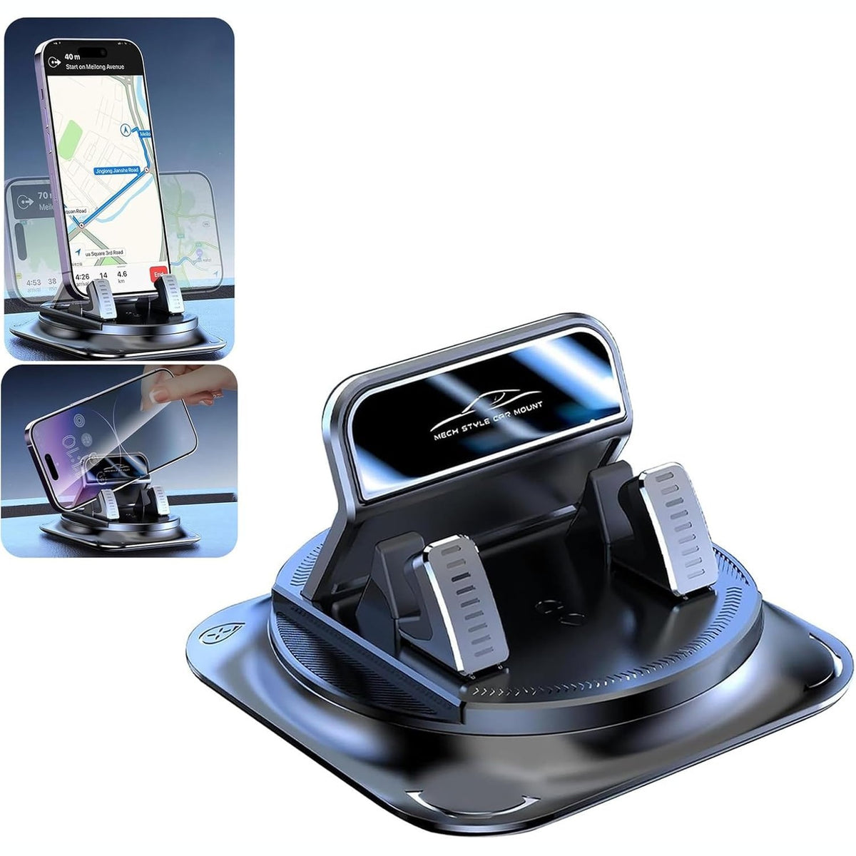 360° Rotatable Phone Holder for Car Dashboard,Portable Anti-Slip Grips & One-Hand Operation Car Cell Phone Mount,Universal Dashboard Cell Phones Holder Cars Accessories for Most Vehicles