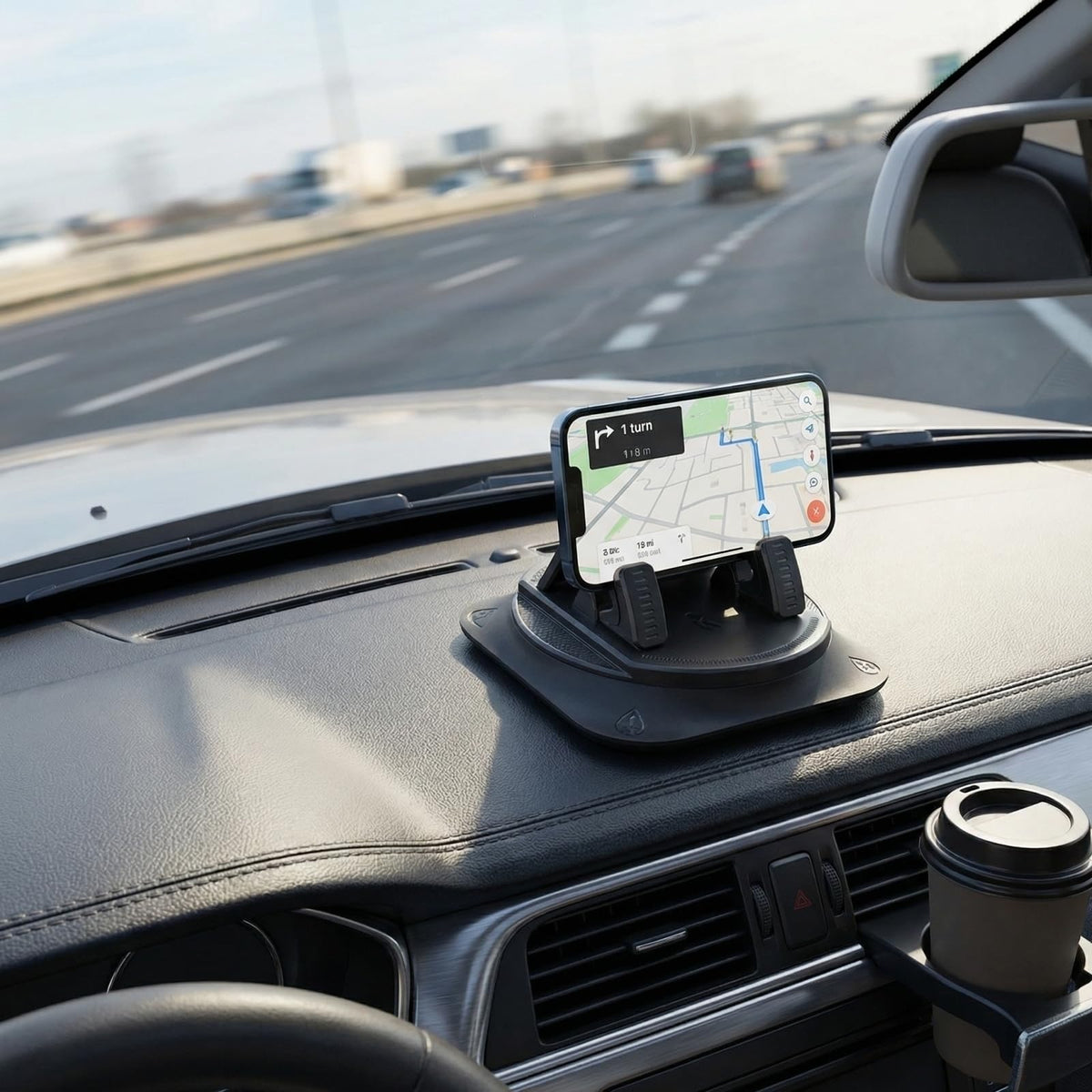 360° Rotatable Phone Holder for Car Dashboard,Portable Anti-Slip Grips & One-Hand Operation Car Cell Phone Mount,Universal Dashboard Cell Phones Holder Cars Accessories for Most Vehicles