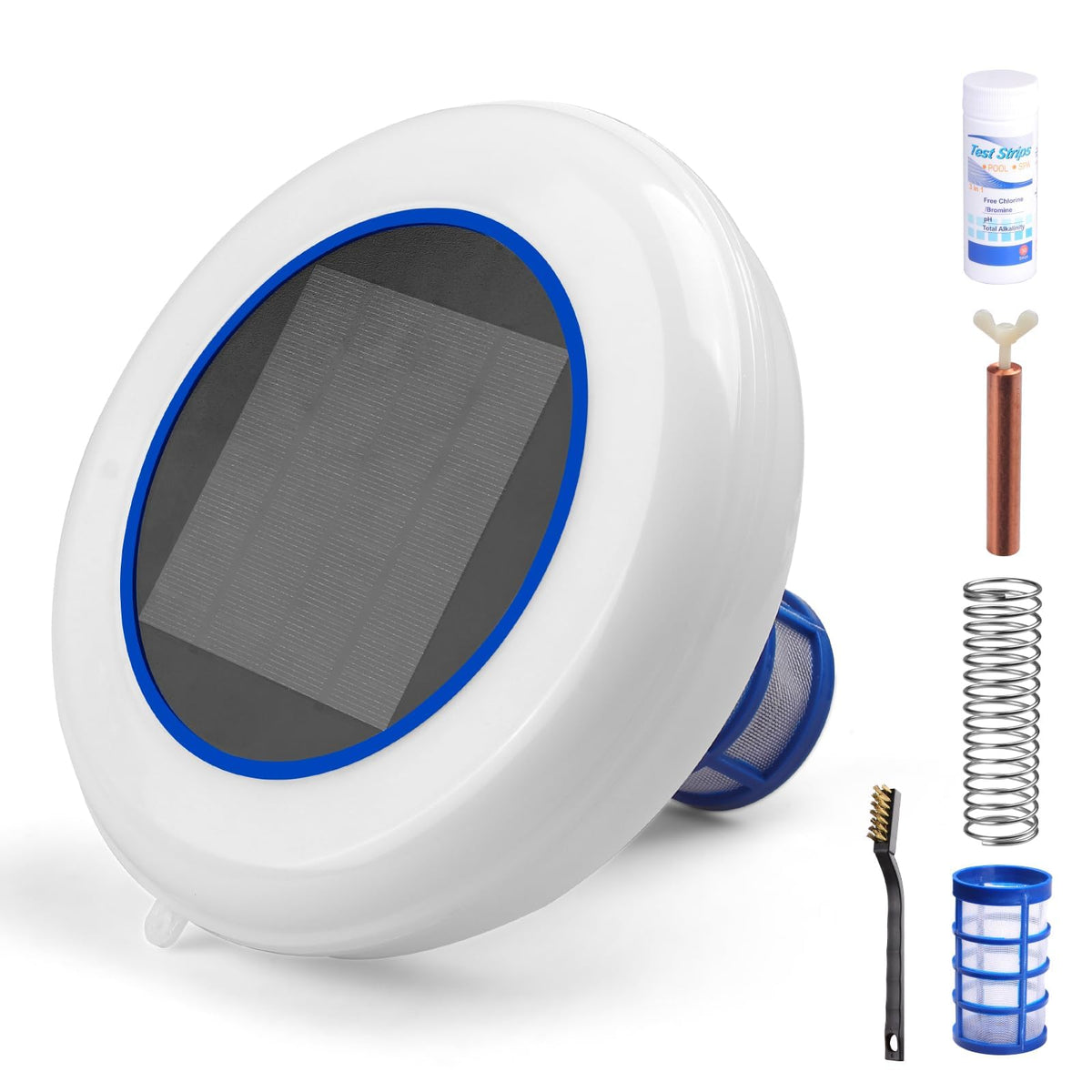 Solar Pool Ionizer for Above Ground Pool Up to 35,000 Gal Floating Pool Cleaner Ionizer for Pool Ionizer for Inground Pool Solar Copper Pool Ionizer
