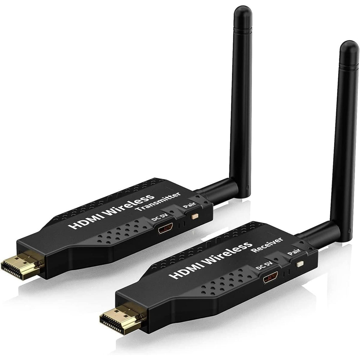 atdaraz Wireless HDMI Transmitter and Receiver, 165ft Range, Plug and Play, Support 2.4/5GHz 1080P Streaming Audio Video from Laptops, PC, TV Box, Cameras to TVs/Projectors.