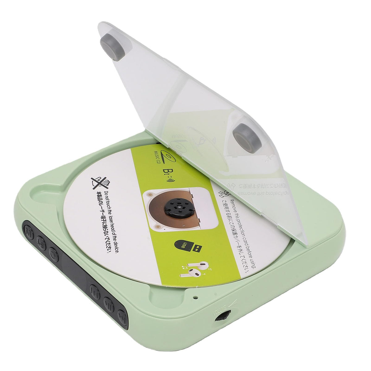 Ausla Portable CD Player Bluetooth CD Player with Dual Stereo Speakers LCD Display 2000mAh Rechargeable USB MP3 AUX Headphone for Home Car Outdoor Use