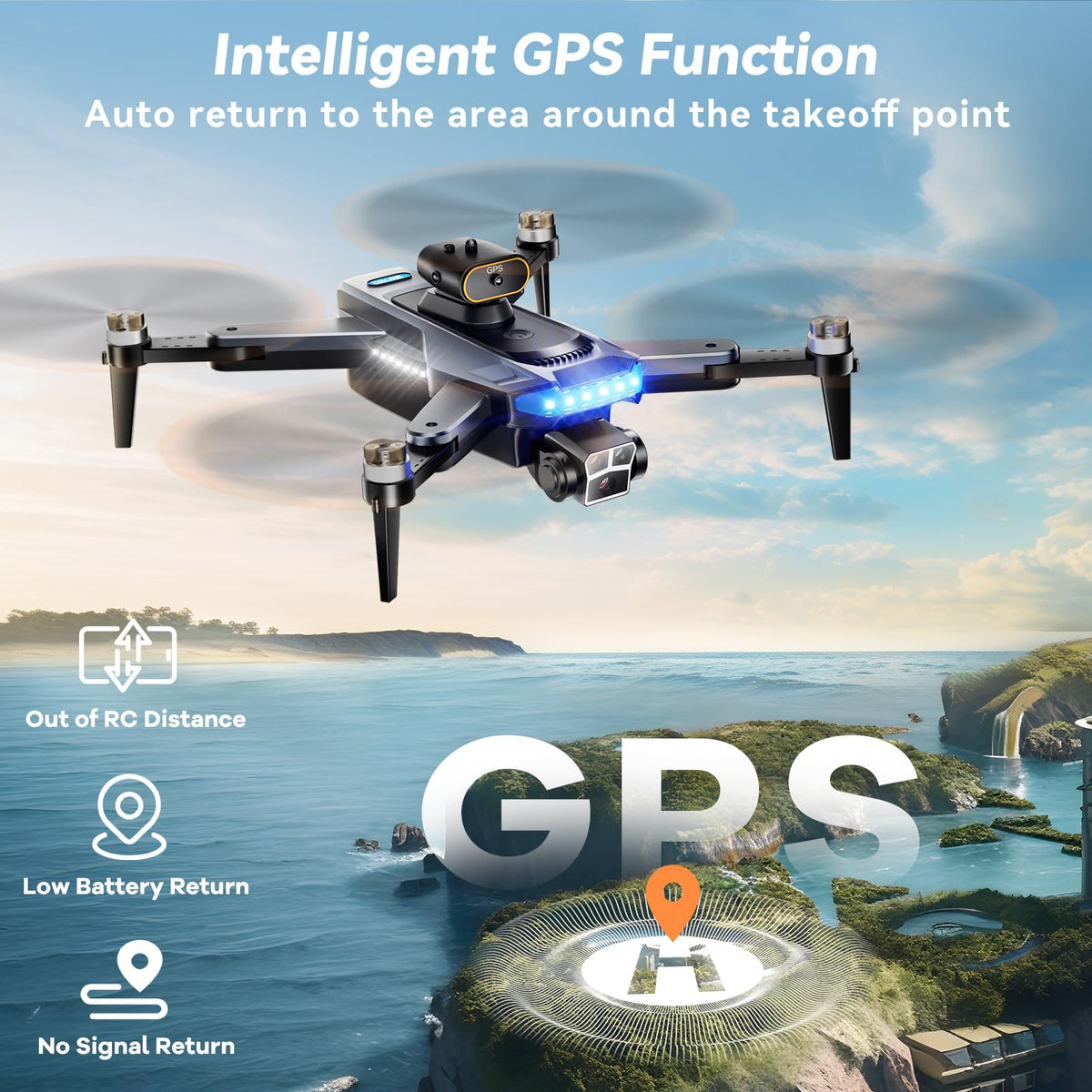 GPS Drones with 4K Camera for Adults Under 249g, P17 Drone with Brushless Motor 5G Transmission, 3 Batteries, Follow Me, Smart Return Home, Foldable FPV Drone for Long Distance
