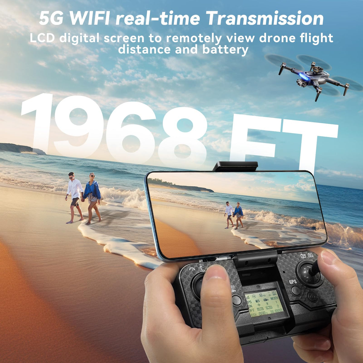 GPS Drones with 4K Camera for Adults Under 249g, P17 Drone with Brushless Motor 5G Transmission, 3 Batteries, Follow Me, Smart Return Home, Foldable FPV Drone for Long Distance