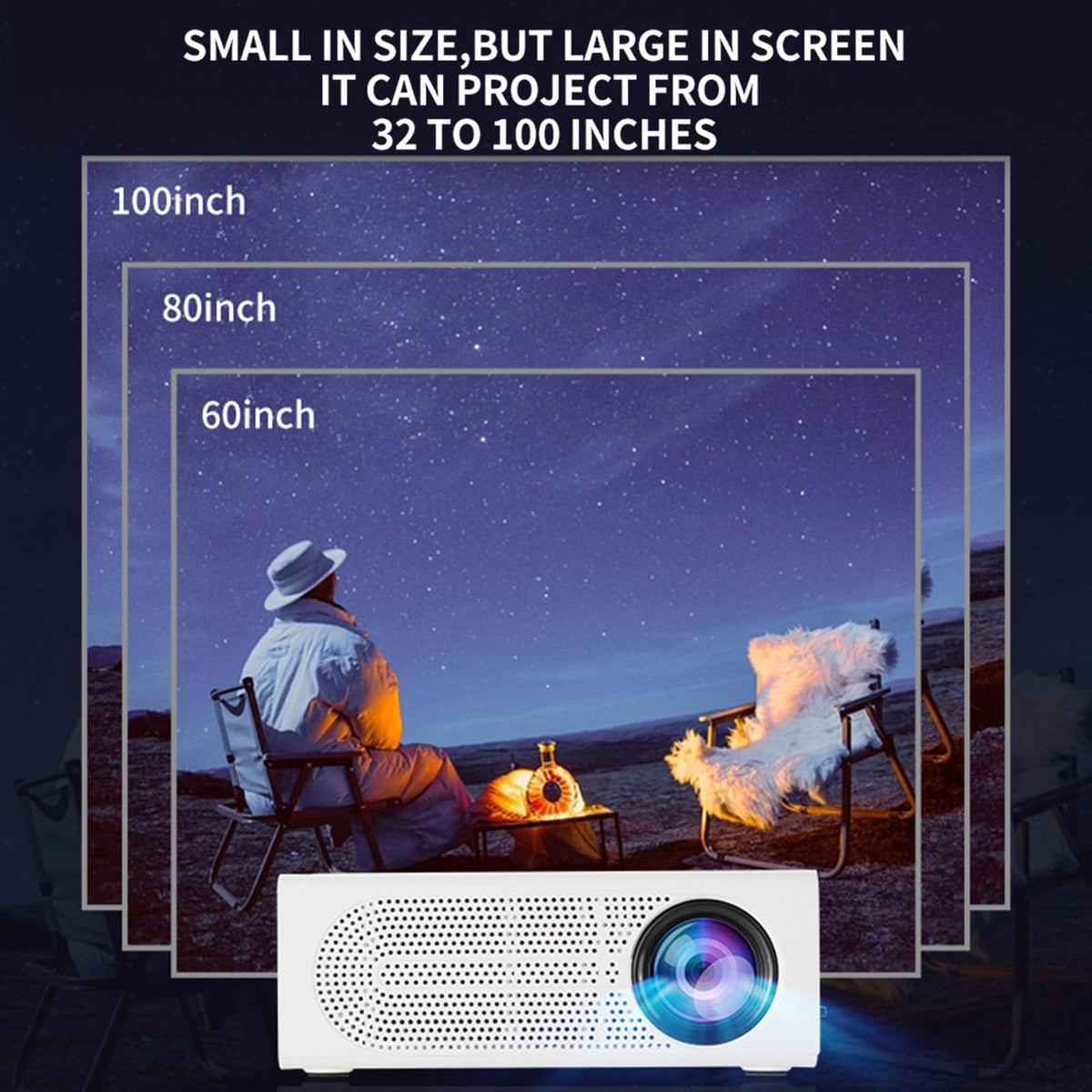 Mini Projector, 1080P HD Portable Projector Movie Video Projector