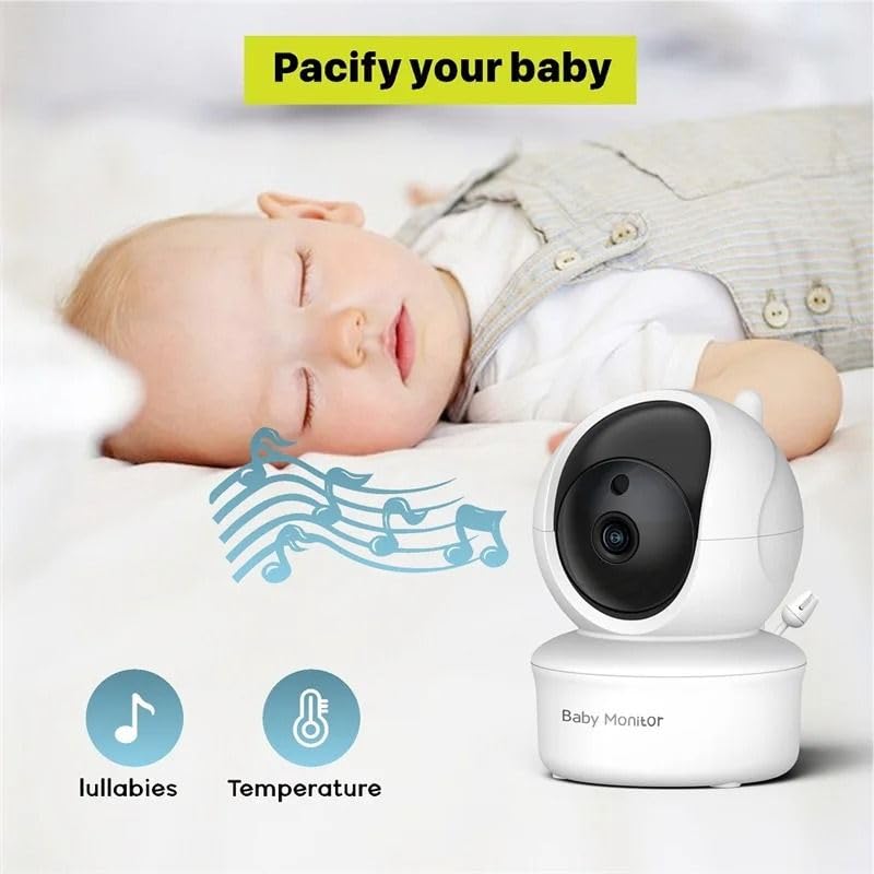 CNG Baby Monitor with 5" Screen, Camera, Two-Way Talk, Night Vision, 2.4GHz Wireless, Temperature Display, 8 Lullabies