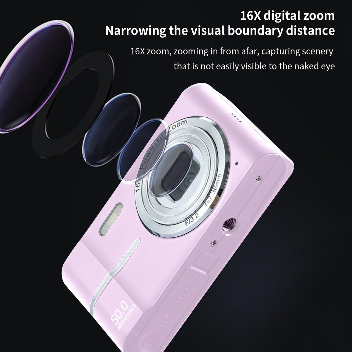 4k Pin-k Digital Vlogging Camera for Travel Compact Pocket Cameras