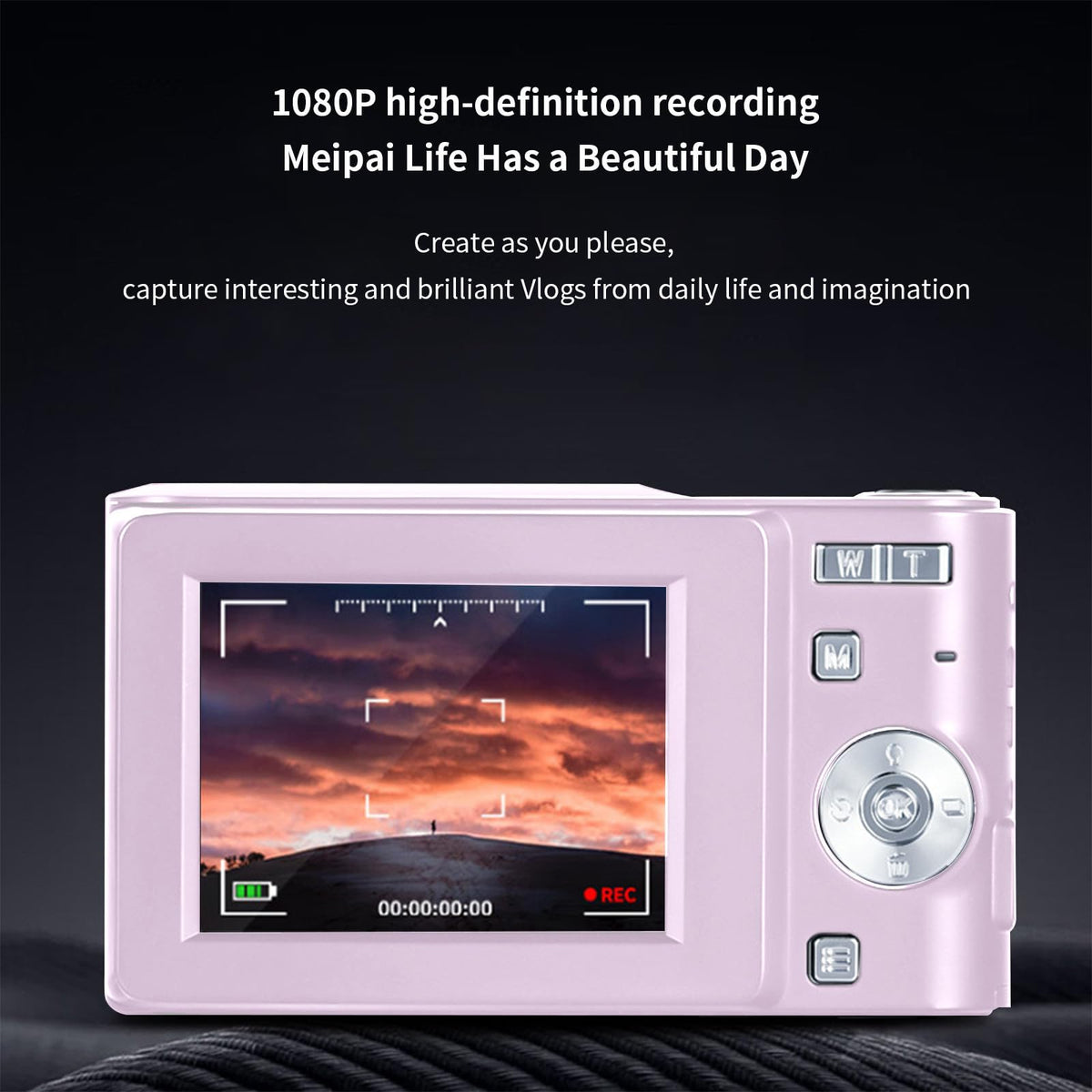 4k Pin-k Digital Vlogging Camera for Travel Compact Pocket Cameras