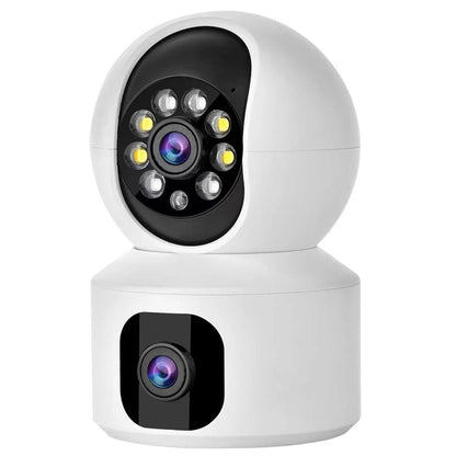 Indoor WiFi Camera, 4MP HD PTZ Smart Home Dual Lens 360° View Security IP Camera with Auto Tracking Motion Detection Color Night Vision