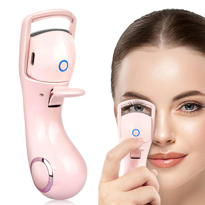 Heated Eyelash Curlers, Electric Eyelash Curler 3 Temperature Modes with USB Rechargeable Eyelash Curlers, Heated Lash Curler for Women Natural Eye Lash Curler Makeup Tool (Pink)