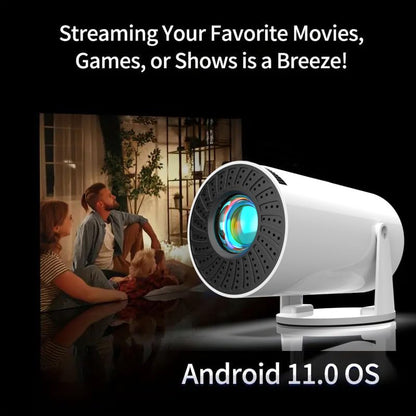 Mini video Projector true 4K support with WiFi and Bluetooth,1080P, Android 11.0 TV OS, Netflix, YouTube, HDMI, USB flash driver,iPhone and Android Phone Compatible