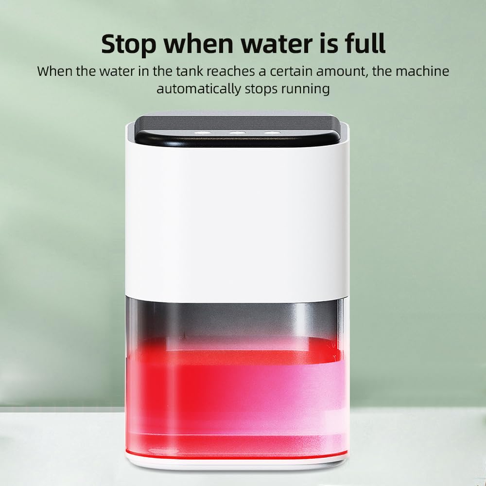 Home Dehumidifier with Light Auto Shut Off Low Noise Sleep Mode Efficient Small for Basement Bedroom Bathroom Closet Crawl Space