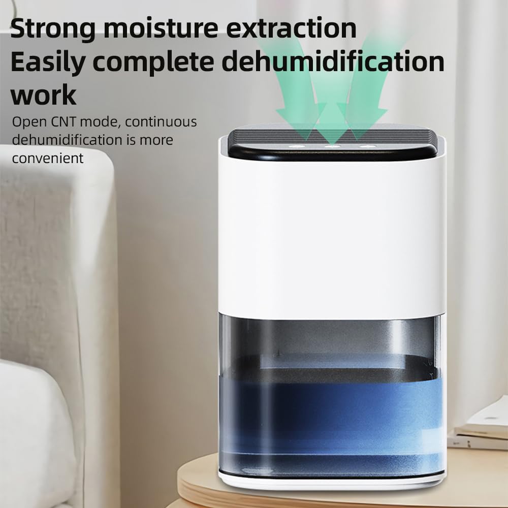 Home Dehumidifier with Light Auto Shut Off Low Noise Sleep Mode Efficient Small for Basement Bedroom Bathroom Closet Crawl Space