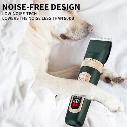 2 in 1 Dog Grooming Clippers,4-Speed Cordless Dog Clippers Low Noise, Quiet Rechargeable Dog Shaver Hair Trimmers Kit with Paw Blade,Electric Hair Clippers for Dogs Cats Pets
