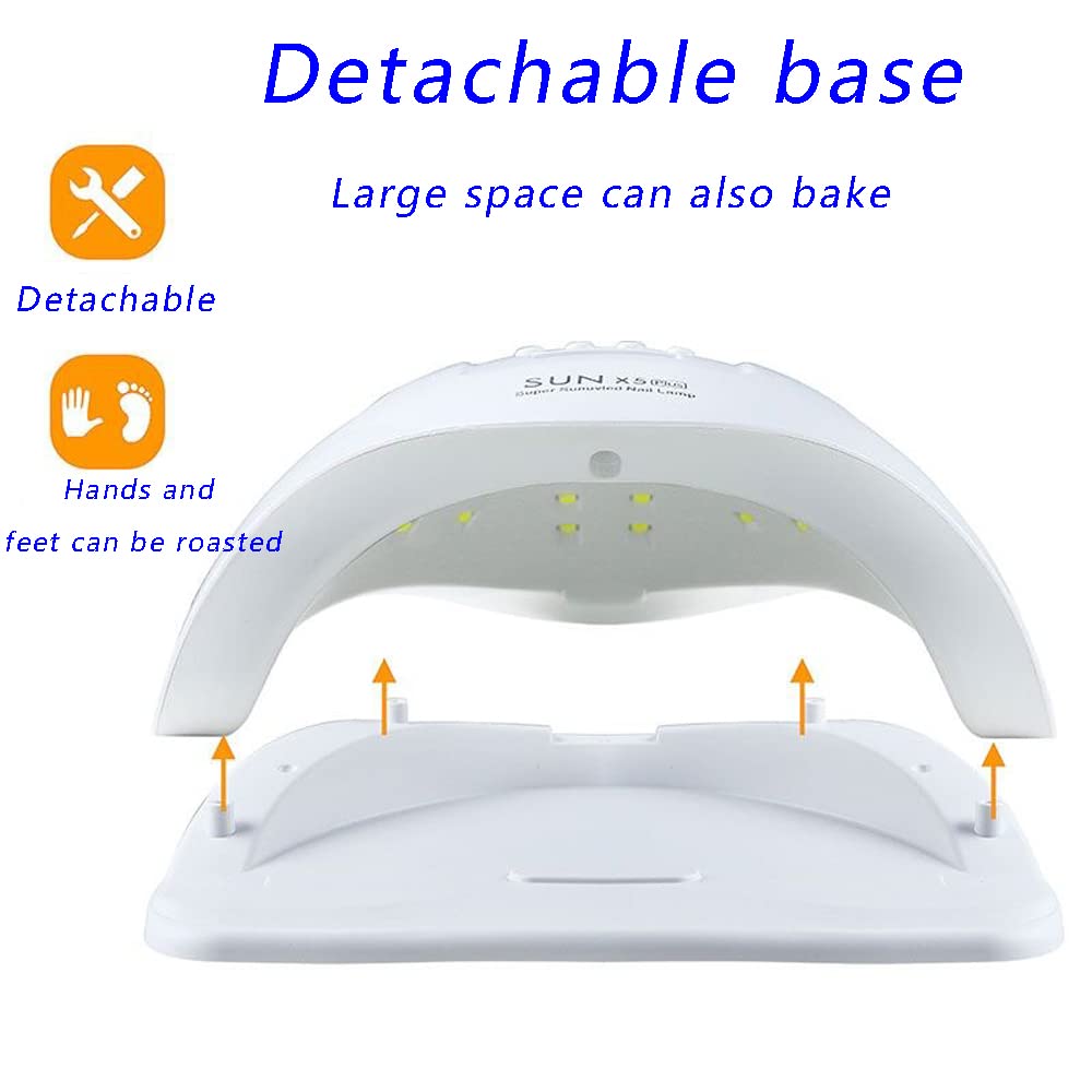 Curing Nail Lamp 80w/110w Quick-Drying Manicure Phototherapy Machine UV Gel Nail Lamp (White)