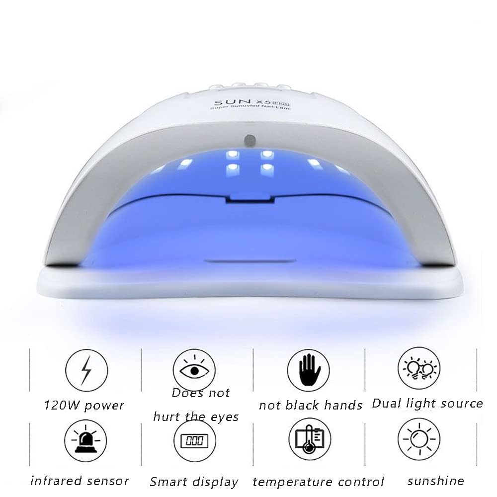 Curing Nail Lamp 80w/110w Quick-Drying Manicure Phototherapy Machine UV Gel Nail Lamp (White)