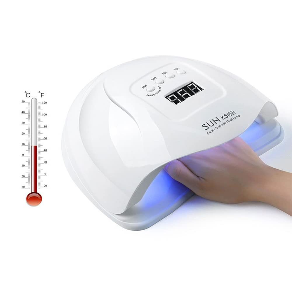 Curing Nail Lamp 80w/110w Quick-Drying Manicure Phototherapy Machine UV Gel Nail Lamp (White)