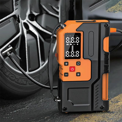 Multifunctional Professional 8000 MAh Digital Powerbank Car Battery Charger Jump Starter Cable and with Tire Inflator Air Pump