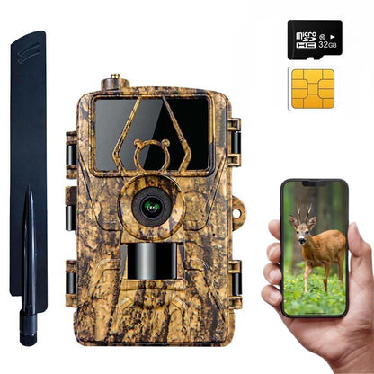4G LTE Wildlife Camera with Mobile Phone Transfer App, 60MP 8K Wildlife Camera with Motion Sensor Night Vision with SIM Card 120° Wide Angle IP66 Waterproof with 2.4