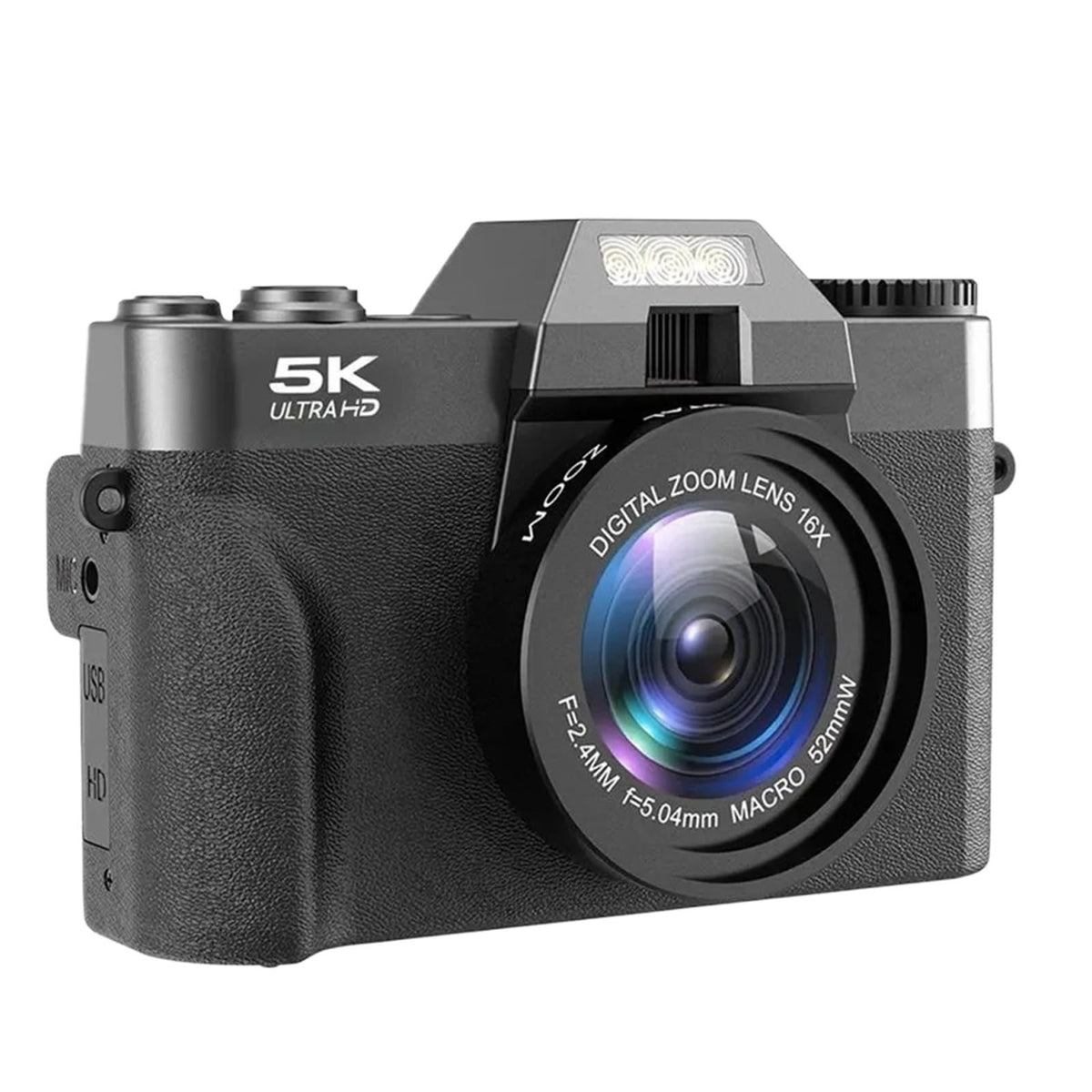 5K HD Digital Video Recorder, 48MP Wide Angle 16X Zoom Camcorder with 3 Inch Flip Screen, WiFi Enabled Webcam for Professional Recording
