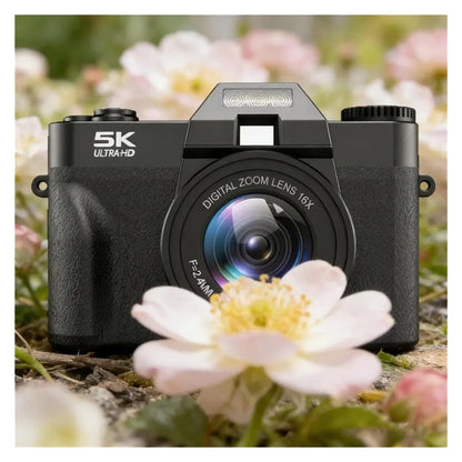 5K HD Digital Video Recorder, 48MP Wide Angle 16X Zoom Camcorder with 3 Inch Flip Screen, WiFi Enabled Webcam for Professional Recording