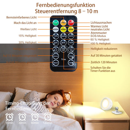 LED Wall Light Indoor 1 Piece Wall Lamp Wall Lights without Power Connection 4 Brightness Levels 3 Colour Modes Bedside Lamp Battery