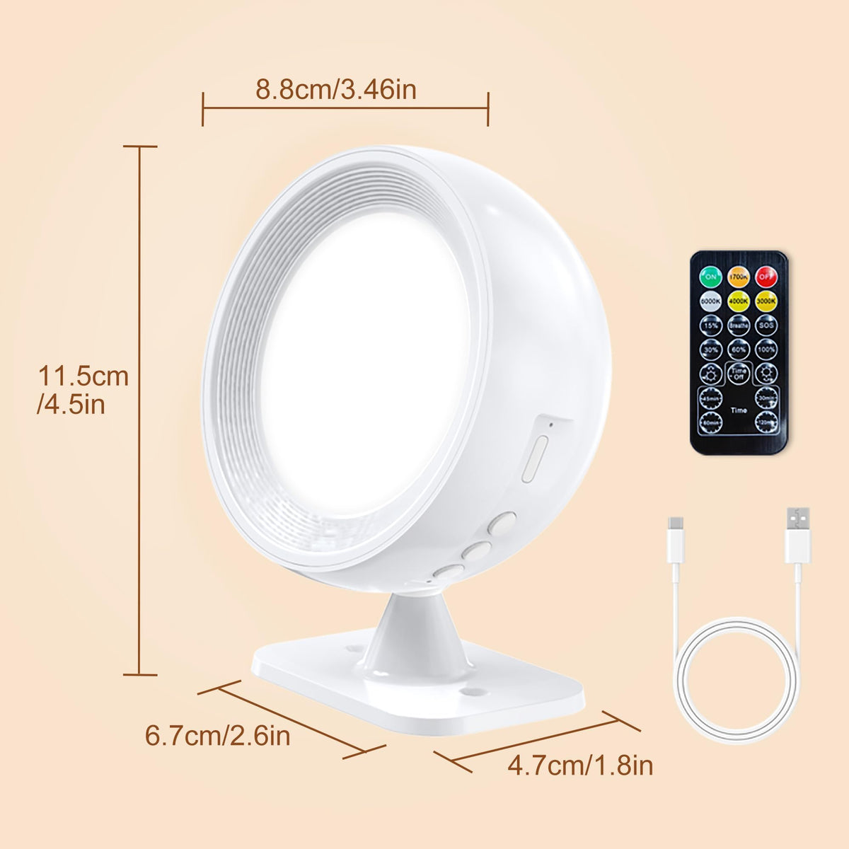 LED Wall Light Indoor 1 Piece Wall Lamp Wall Lights without Power Connection 4 Brightness Levels 3 Colour Modes Bedside Lamp Battery