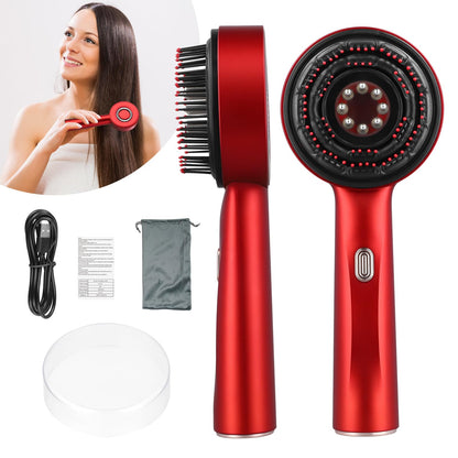 3 in 1 Electric Scalp Massaging Brush with IPX7 Waterproof,Cordless Red Light Hair Massager,Scalp Massage Comb,Hair Oil Applicator,Massager for Stimulates Hair Growth(Red)