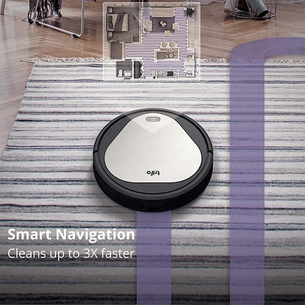 Trifo Emma Robot Vacuum Cleaner, 3000Pa Super-Strong Suction, Best for Pet Hair, 90-Minute Runtime, Wi-Fi Connectivity, Compatible with Alexa, Carpets, Hard Floors, Tile, Self-Charging,Black