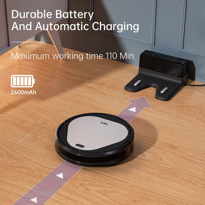 Trifo Emma Robot Vacuum Cleaner, 3000Pa Super-Strong Suction, Best for Pet Hair, 90-Minute Runtime, Wi-Fi Connectivity, Compatible with Alexa, Carpets, Hard Floors, Tile, Self-Charging,Black