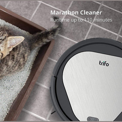 Trifo Emma Robot Vacuum Cleaner, 3000Pa Super-Strong Suction, Best for Pet Hair, 90-Minute Runtime, Wi-Fi Connectivity, Compatible with Alexa, Carpets, Hard Floors, Tile, Self-Charging,Black