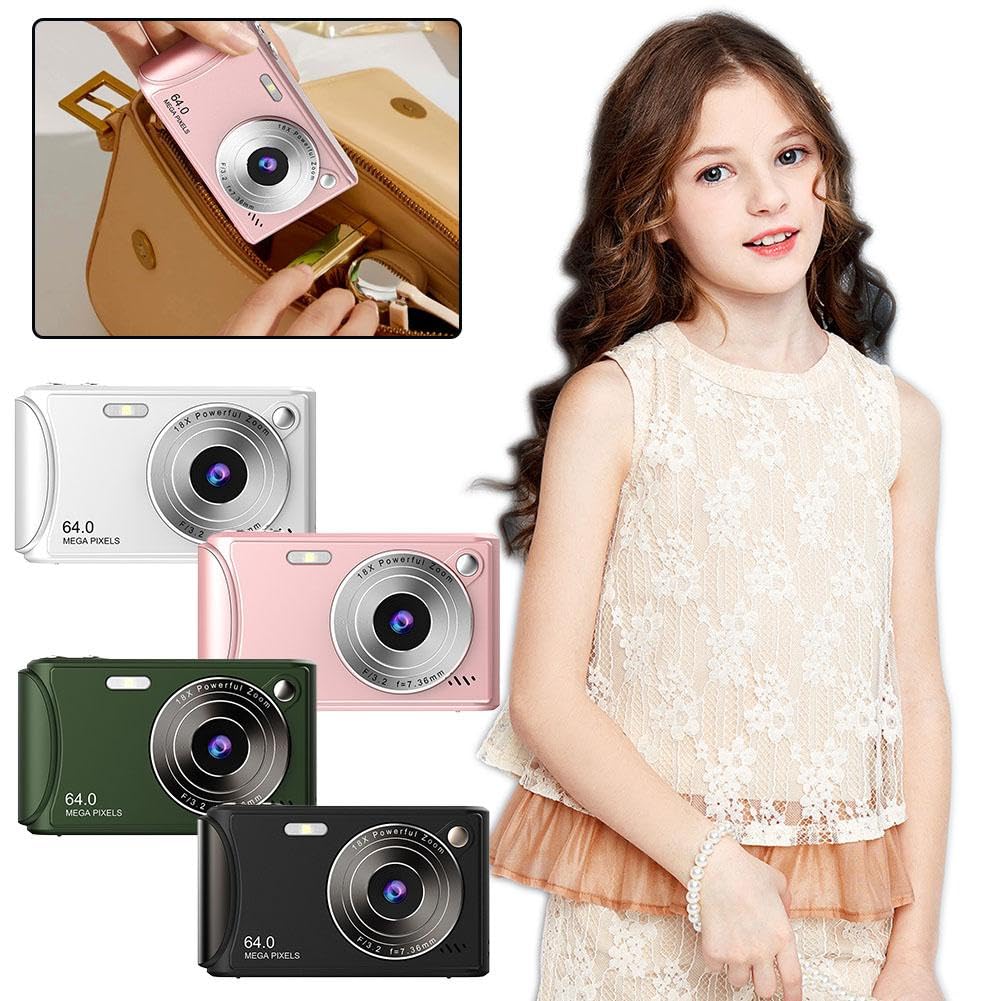 Digital Camera, 4K Digital Camera, 96 Megapixels, 18x Digital Zoom, AF Autofocus, 4K HD Video Recording, 2.4" LCD Screen, Compact Camera (Excluding Memory Card)