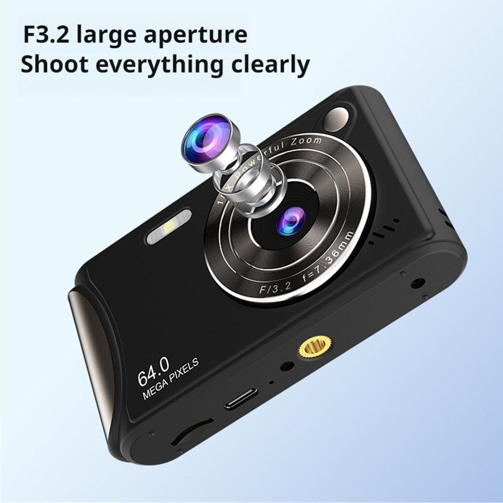 Digital Camera, 4K Digital Camera, 96 Megapixels, 18x Digital Zoom, AF Autofocus, 4K HD Video Recording, 2.4" LCD Screen, Compact Camera (Excluding Memory Card)