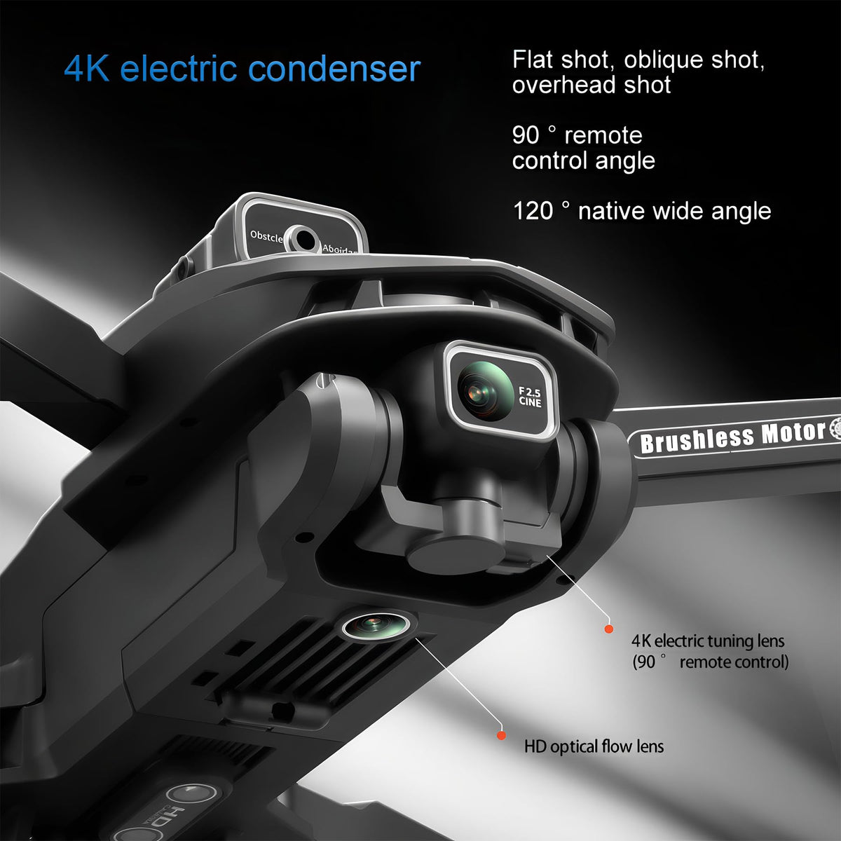 V168 4K UHD Drone with GPS Return, 90° Adjustable Camera, 5G HD Transmission, 30 Min Flight, 3000M Range, Obstacle Avoidance, Brushless Motor, Follow Me & Waypoint Fly