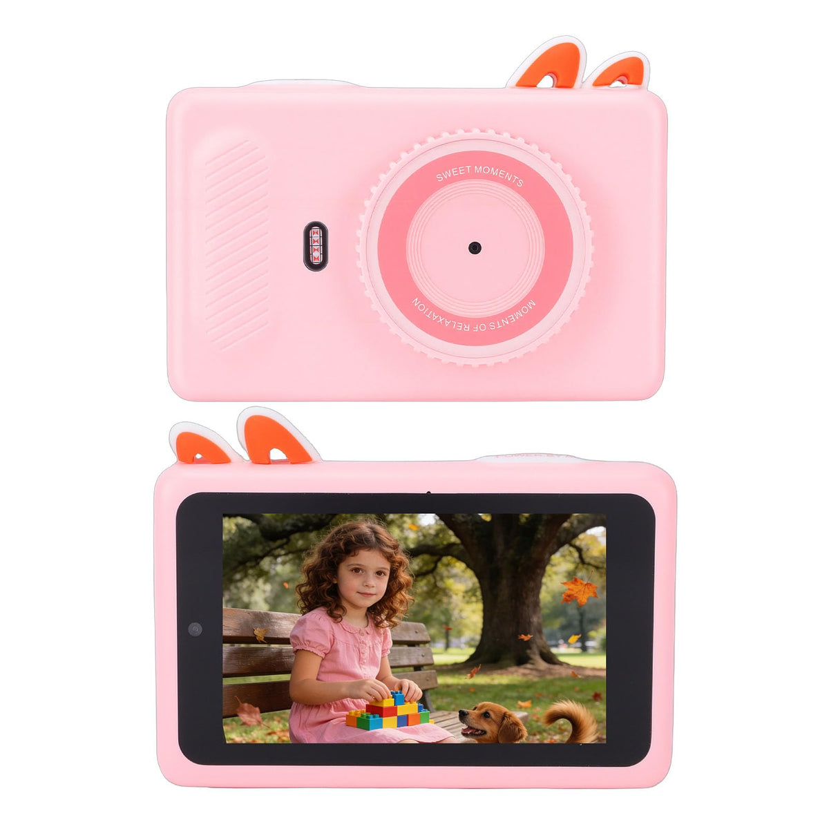 Kids AI Digital Camera, AI Object Recognition 8MP Learning Camera For Kids, Doodle with 3.97 Inch Touch Screen and 2.4GHz WiFi, For Children Education Birthday Gift (Pink)